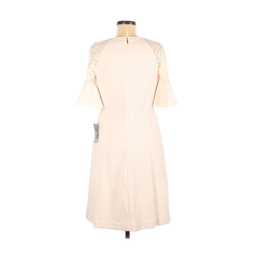 RALPH LAUREN Lace-Trim Crepe A-Line Dress sz 6 NEW - Picture 5 of 11